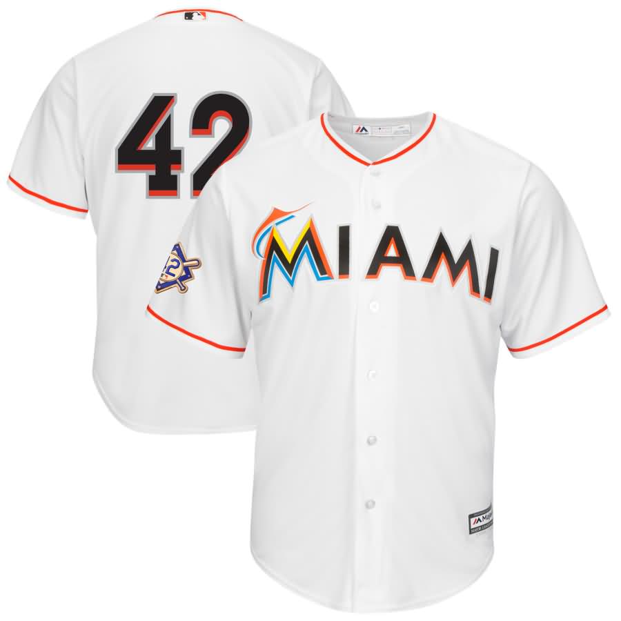 Miami Marlins Majestic 2018 Jackie Robinson Day Official Cool Base Jersey - White