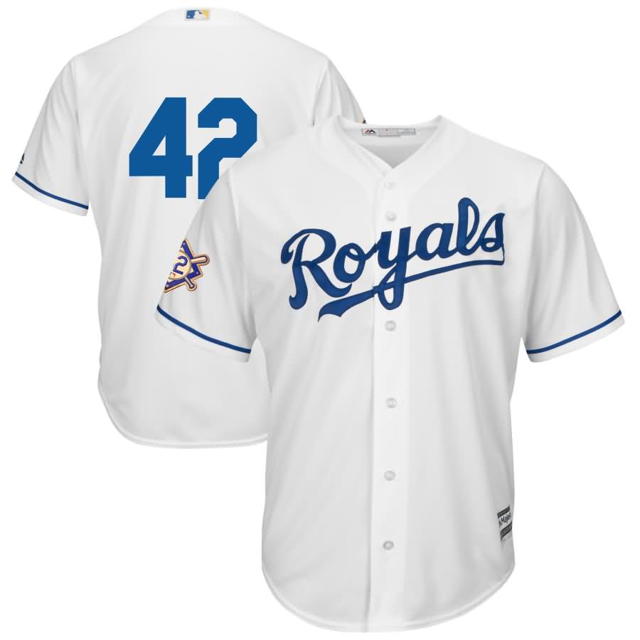 Kansas City Royals Majestic 2018 Jackie Robinson Day Official Cool Base Jersey - White