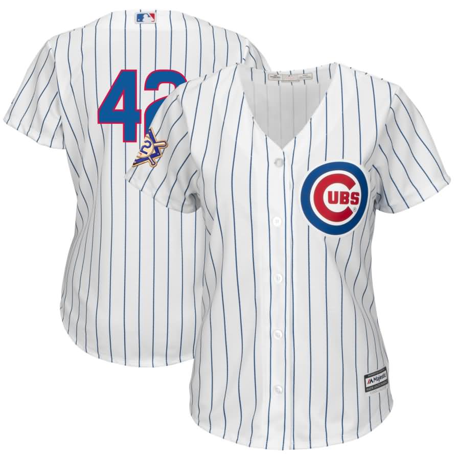 Chicago Cubs Majestic Women's 2018 Jackie Robinson Day Official Cool Base Jersey - White/Royal