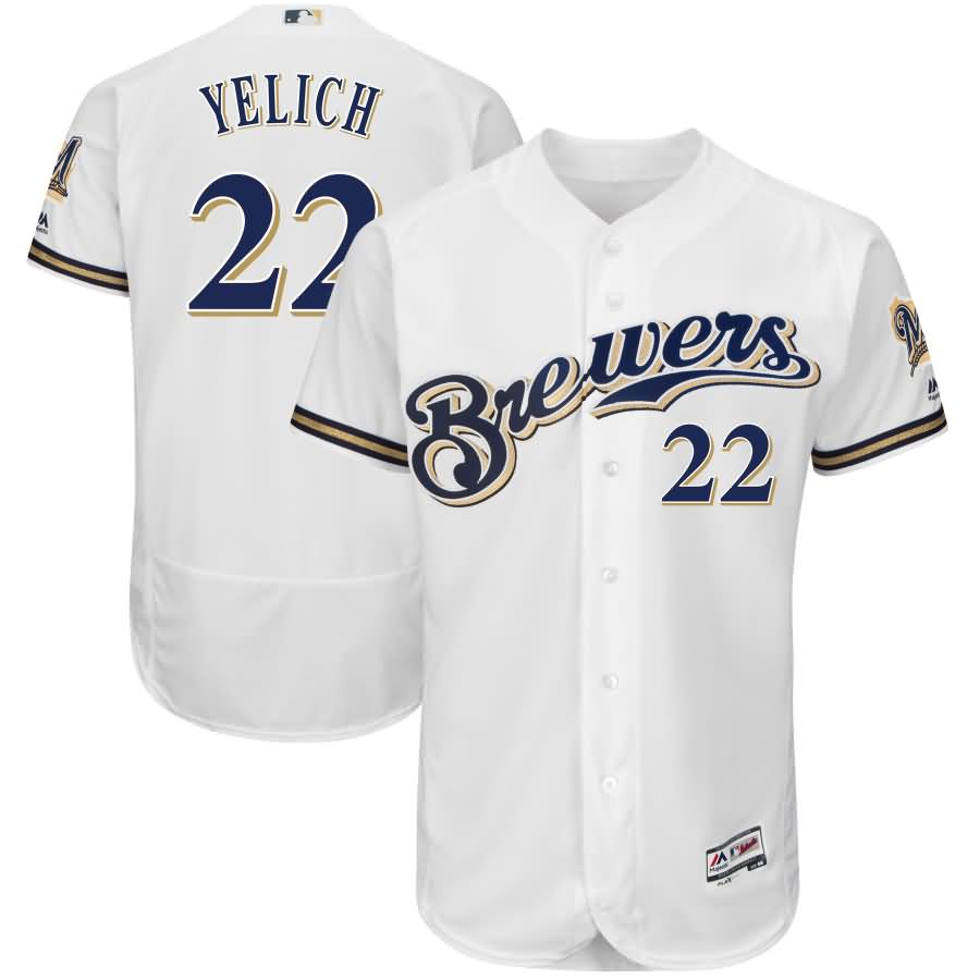 Christian Yelich Milwaukee Brewers Majestic Authentic Collection Flex Base Player Jersey - White