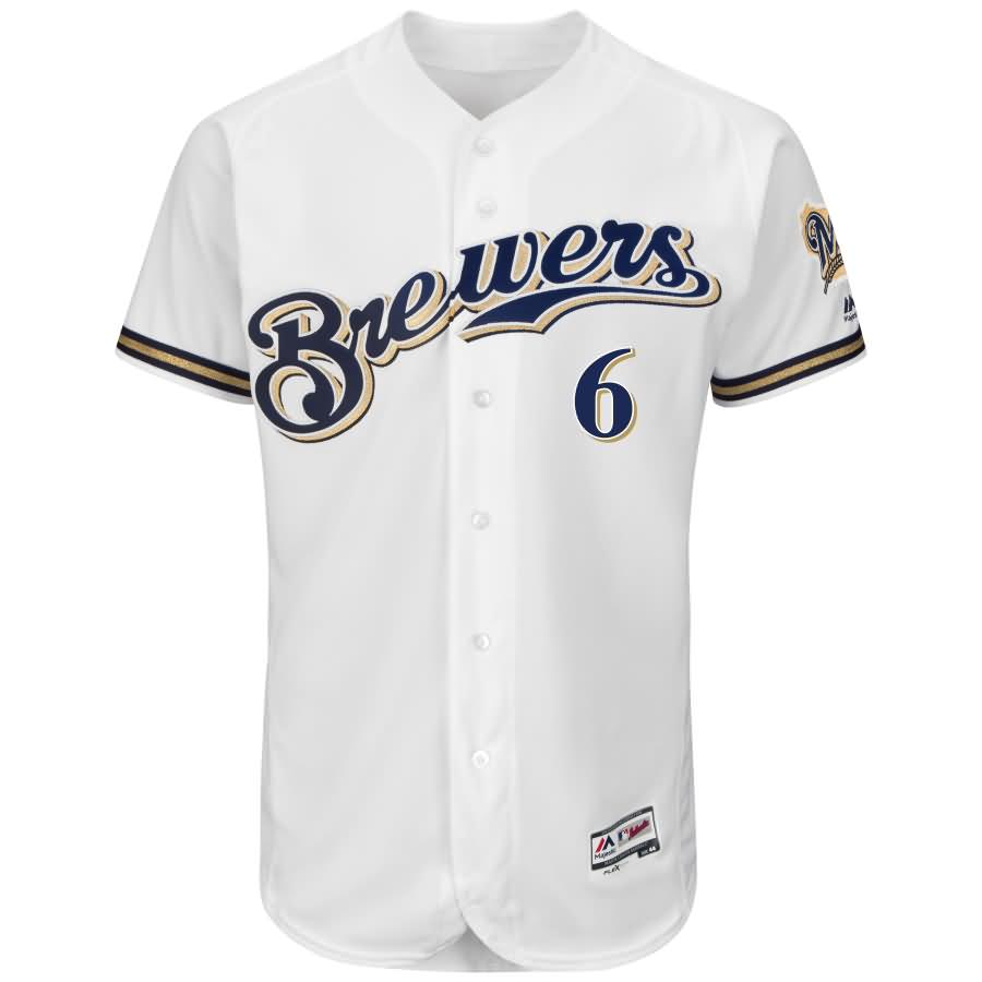 Lorenzo Cain Milwaukee Brewers Majestic Authentic Collection Flex Base Player Jersey - White