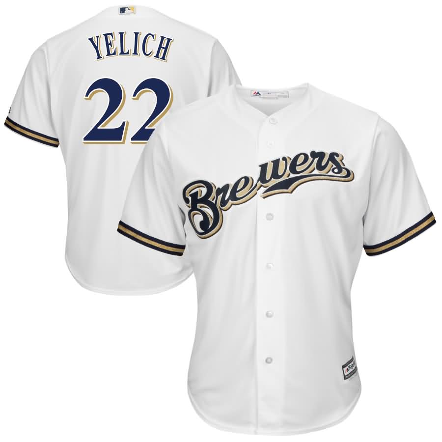 Christian Yelich Milwaukee Brewers Majestic Official Cool Base Player Jersey - White