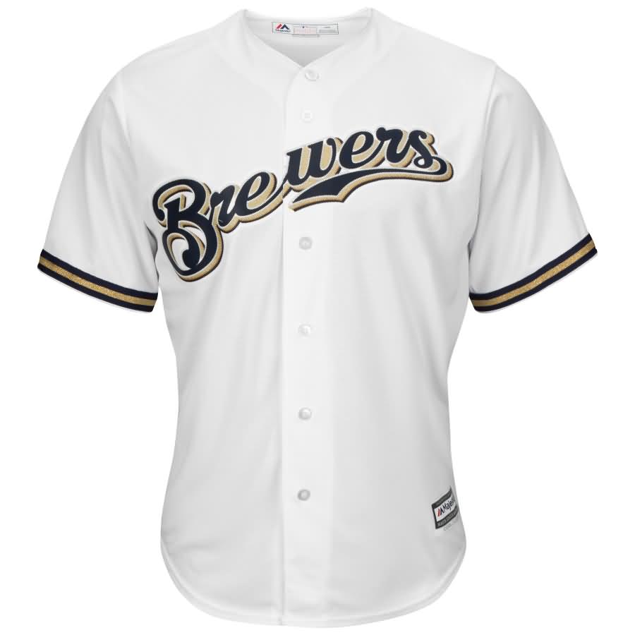 Christian Yelich Milwaukee Brewers Majestic Official Cool Base Player Jersey - White