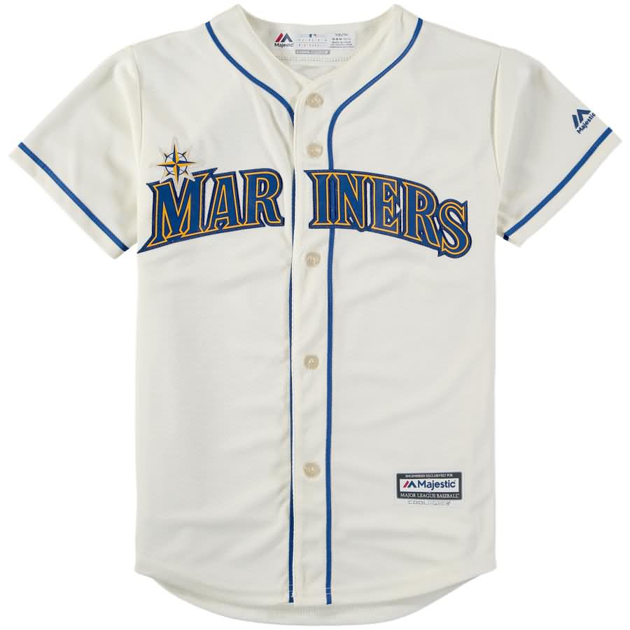 Ken Griffey Jr. Seattle Mariners Majestic Youth Alternate Official Cool Base Player Jersey - Cream