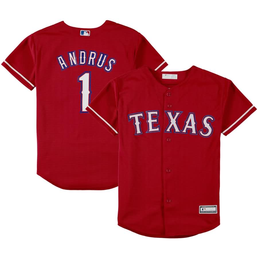 Elvis Andrus Texas Rangers Majestic Youth Alternate Official Cool Base Player Jersey - Red