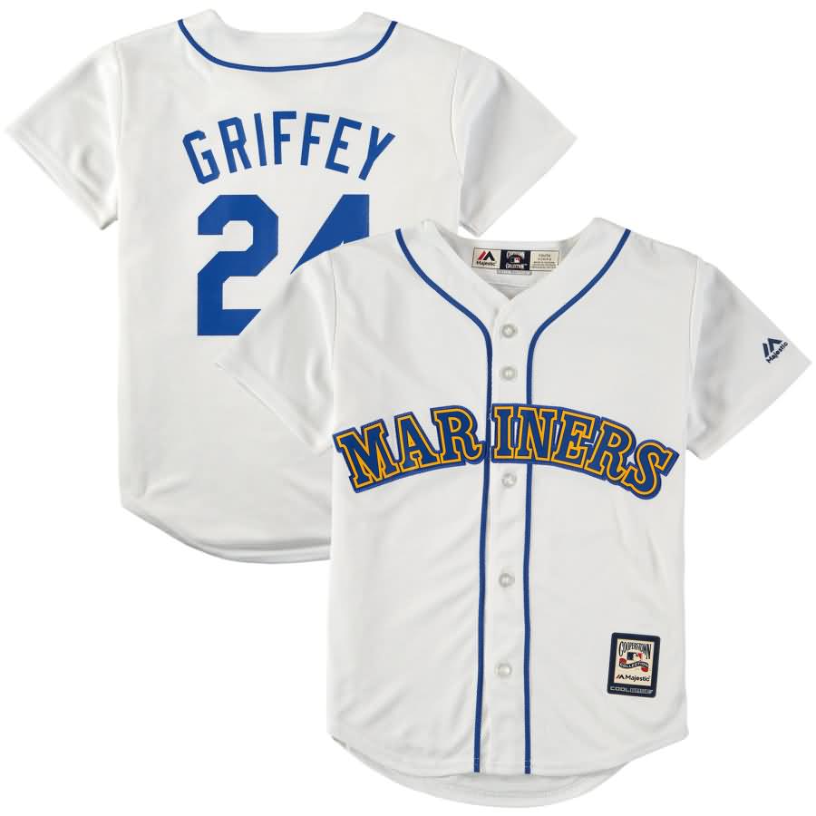 Ken Griffey Jr. Seattle Mariners Majestic Youth Alternate Cooperstown Collection Cool Base Performance Player Jersey - White