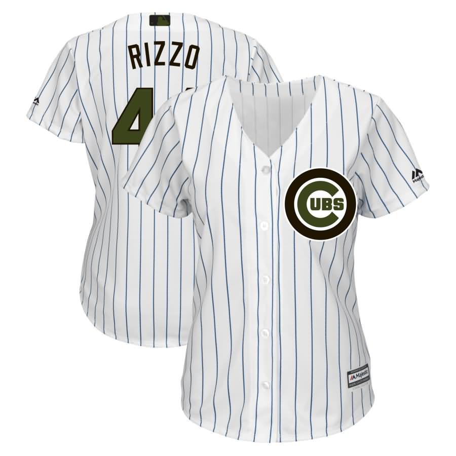 Anthony Rizzo Chicago Cubs Majestic Women's 2018 Memorial Day Cool Base Player Jersey - White