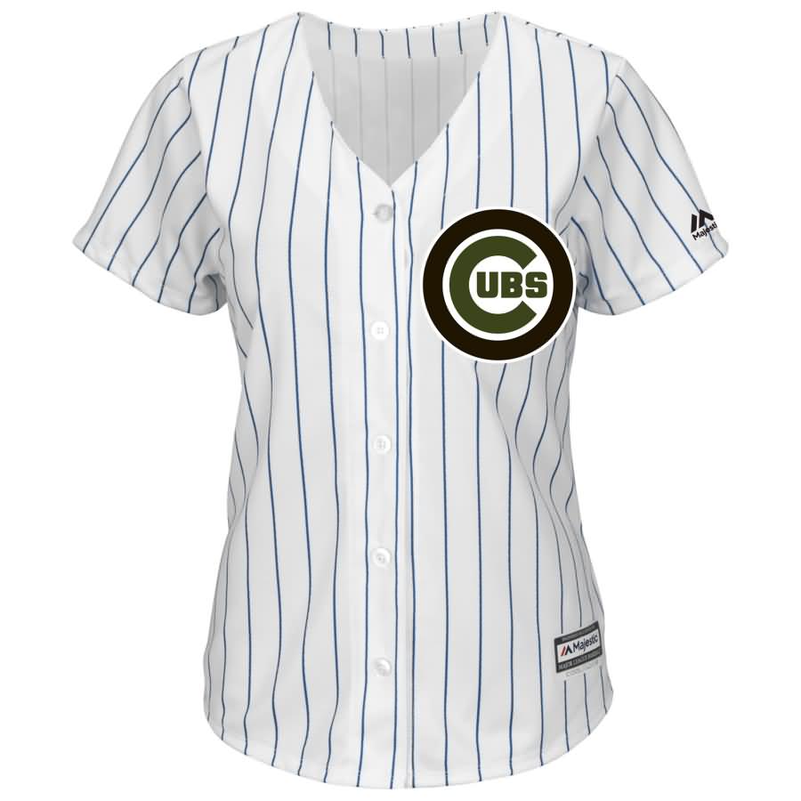 Anthony Rizzo Chicago Cubs Majestic Women's 2018 Memorial Day Cool Base Player Jersey - White