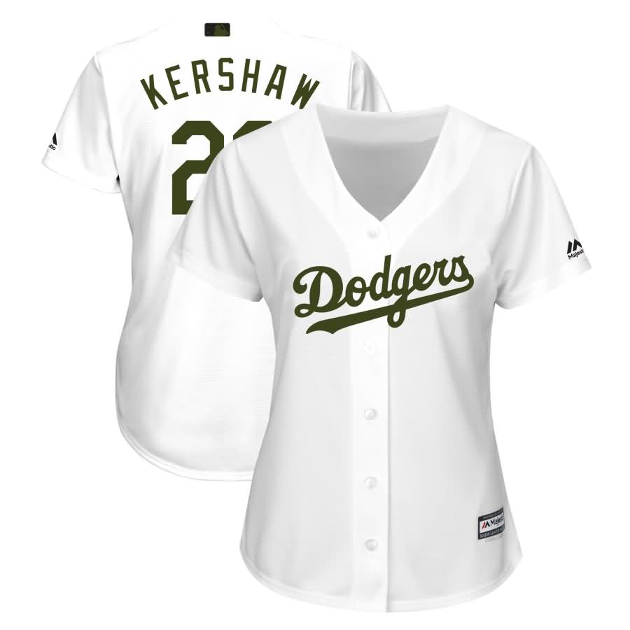 Clayton Kershaw Los Angeles Dodgers Majestic Women's 2018 Memorial Day Cool Base Player Jersey - White