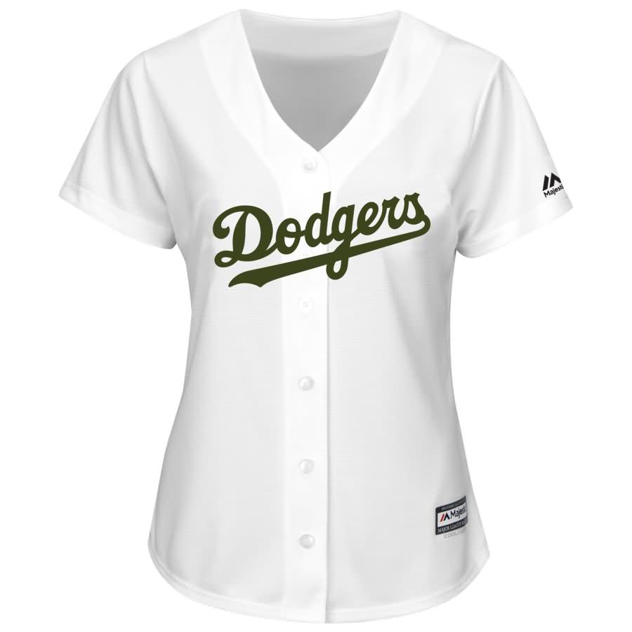 Clayton Kershaw Los Angeles Dodgers Majestic Women's 2018 Memorial Day Cool Base Player Jersey - White