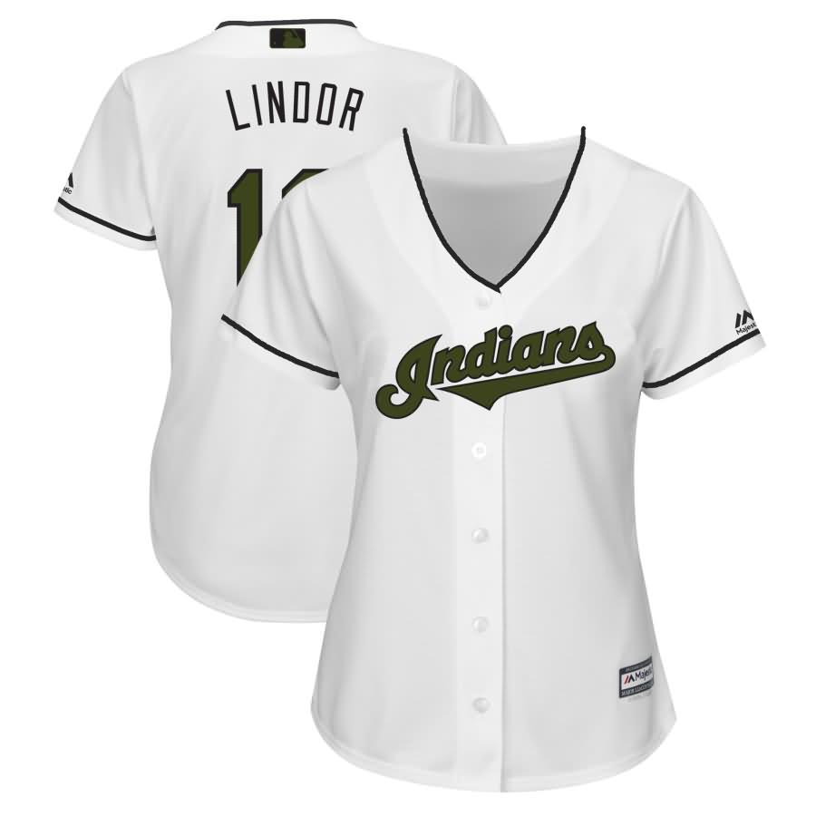 Francisco Lindor Cleveland Indians Majestic Women's 2018 Memorial Day Cool Base Player Jersey - White