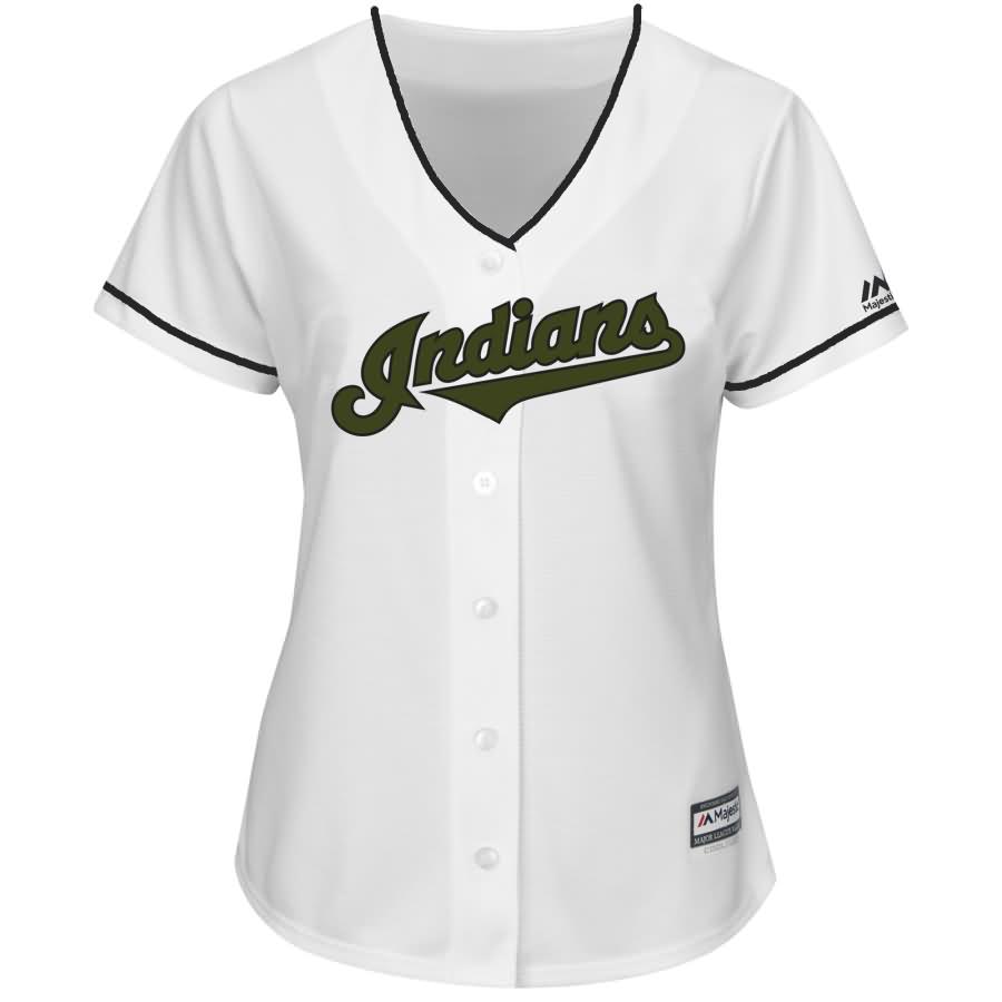 Francisco Lindor Cleveland Indians Majestic Women's 2018 Memorial Day Cool Base Player Jersey - White