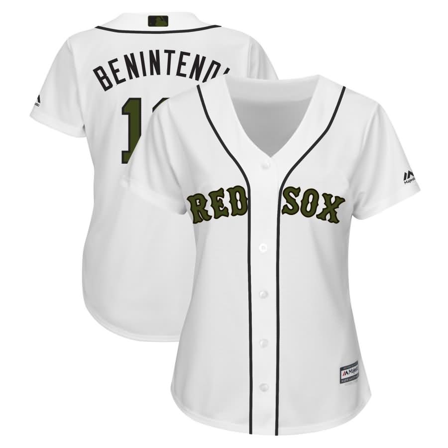 Andrew Benintendi Boston Red Sox Majestic Women's 2018 Memorial Day Cool Base Player Jersey - White