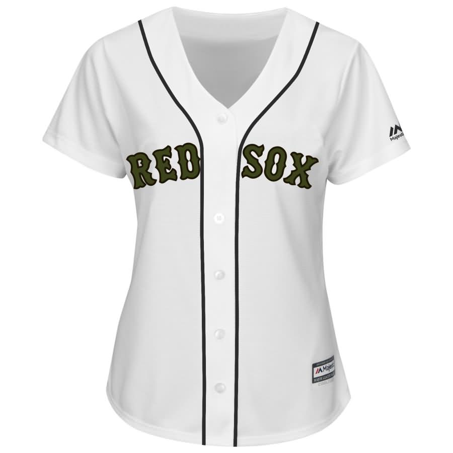 Andrew Benintendi Boston Red Sox Majestic Women's 2018 Memorial Day Cool Base Player Jersey - White