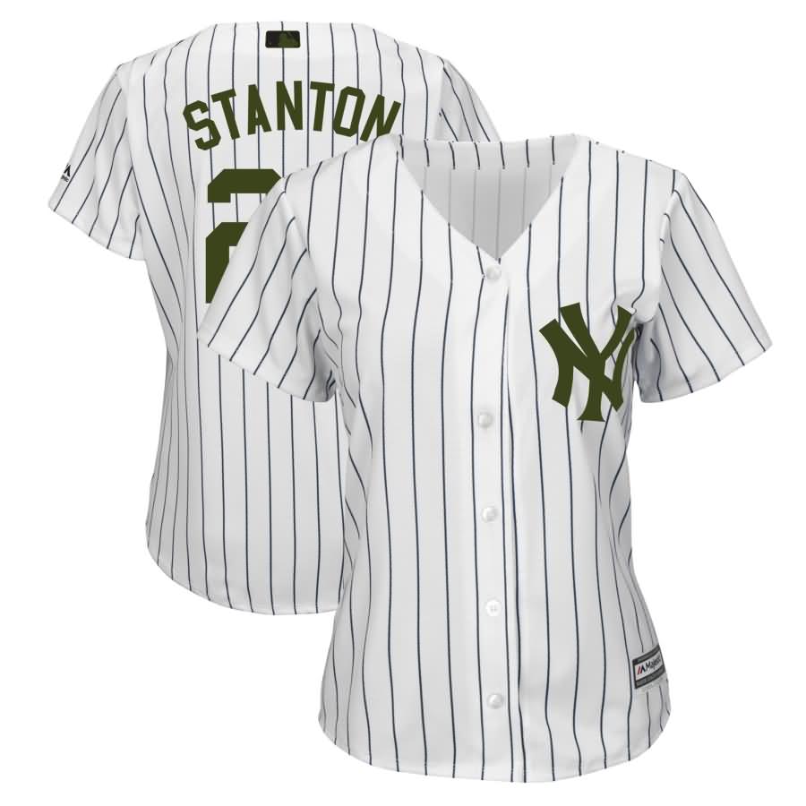 Giancarlo Stanton New York Yankees Majestic Women's 2018 Memorial Day Cool Base Player Jersey - White