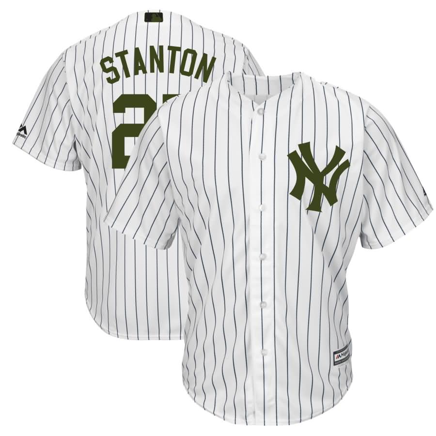 Giancarlo Stanton New York Yankees Majestic 2018 Memorial Day Cool Base Player Jersey - White