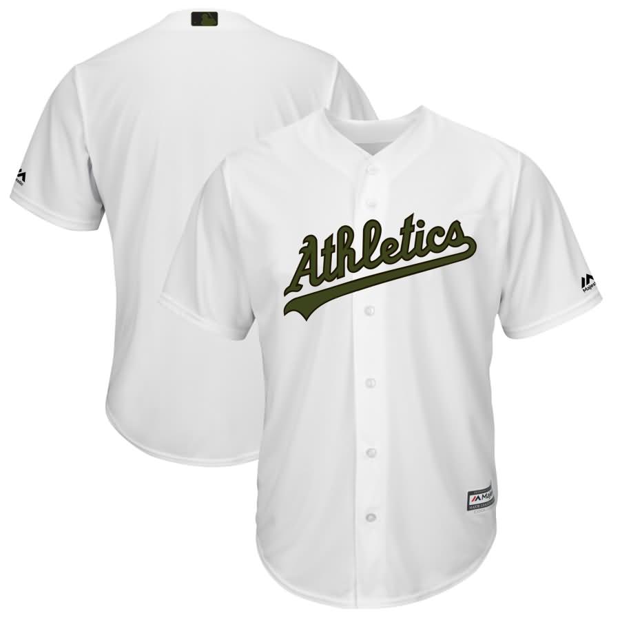 Oakland Athletics Majestic 2018 Memorial Day Cool Base Team Jersey - White