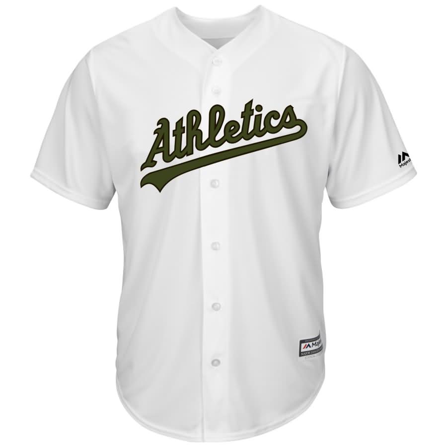 Oakland Athletics Majestic 2018 Memorial Day Cool Base Team Jersey - White