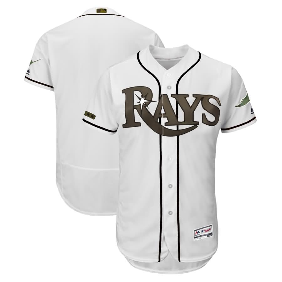 Tampa Bay Rays Majestic 2018 Memorial Day Authentic Collection Flex Base Team Jersey - White