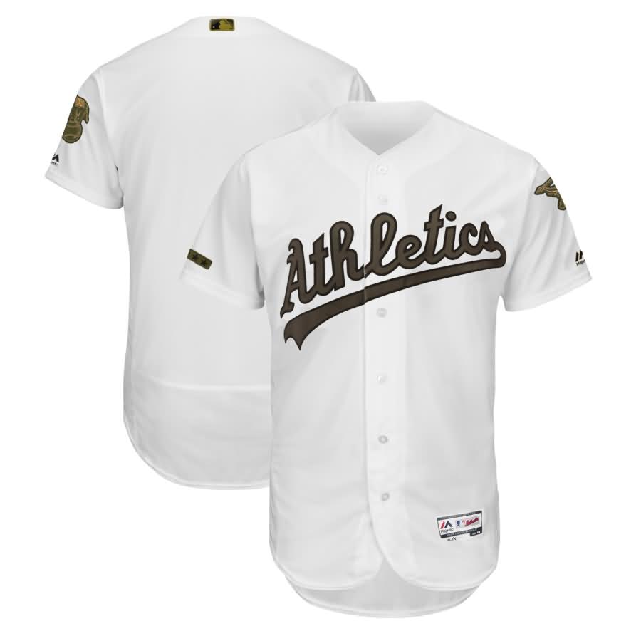 Oakland Athletics Majestic 2018 Memorial Day Authentic Collection Flex Base Team Jersey - White