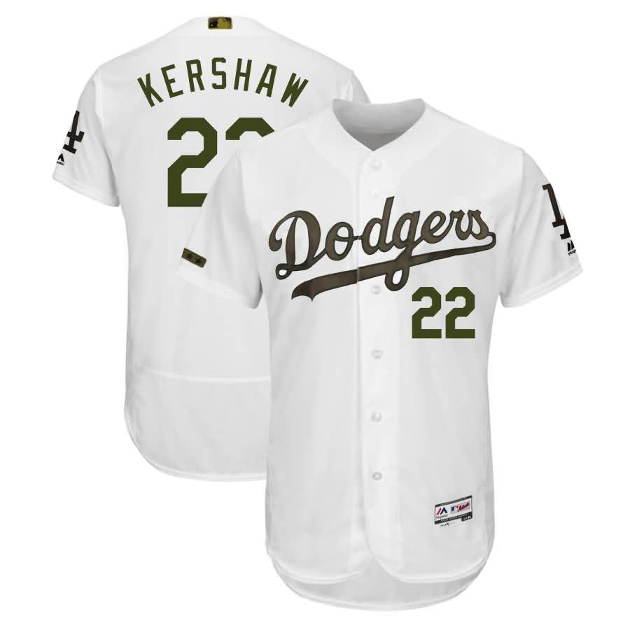 Clayton Kershaw Los Angeles Dodgers Majestic 2018 Memorial Day Authentic Collection Flex Base Player Jersey - White