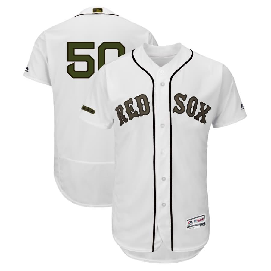 Mookie Betts Boston Red Sox Majestic 2018 Memorial Day Authentic Collection Flex Base Player Jersey - White