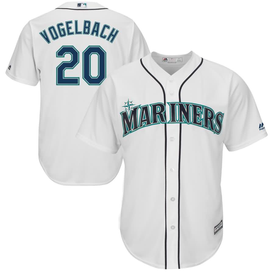 Dan Vogelbach Seattle Mariners Majestic Home Cool Base Player Jersey - White