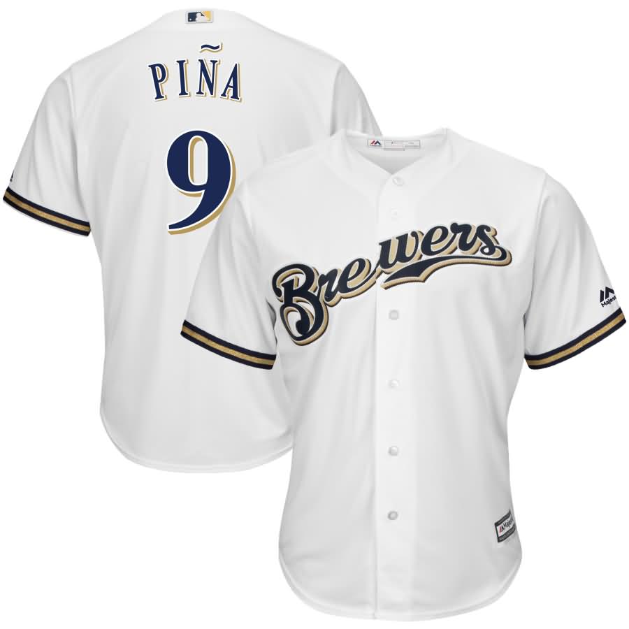 Manny Pina Milwaukee Brewers Majestic Home Cool Base Player Jersey - White