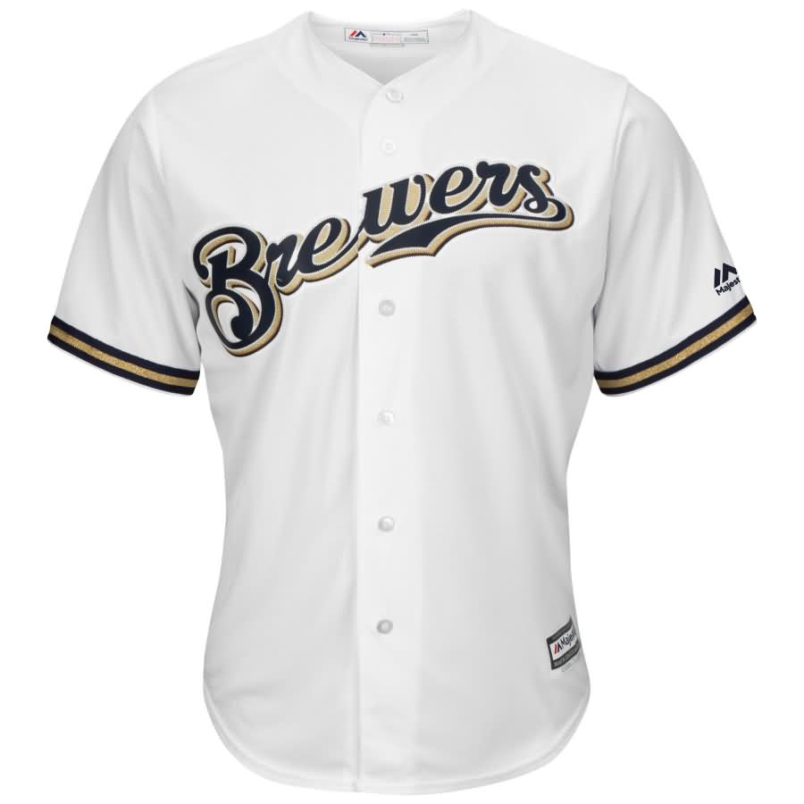 Manny Pina Milwaukee Brewers Majestic Home Cool Base Player Jersey - White