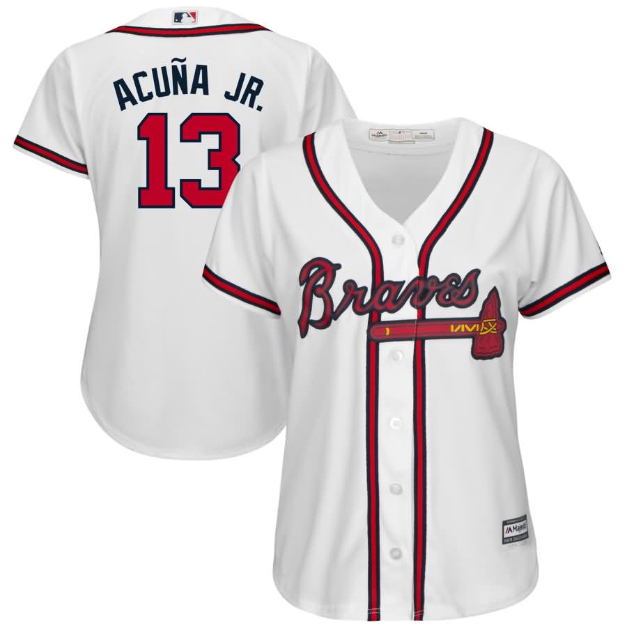 Ronald Acu?a Jr. Atlanta Braves Majestic Women's Cool Base Player Jersey - White