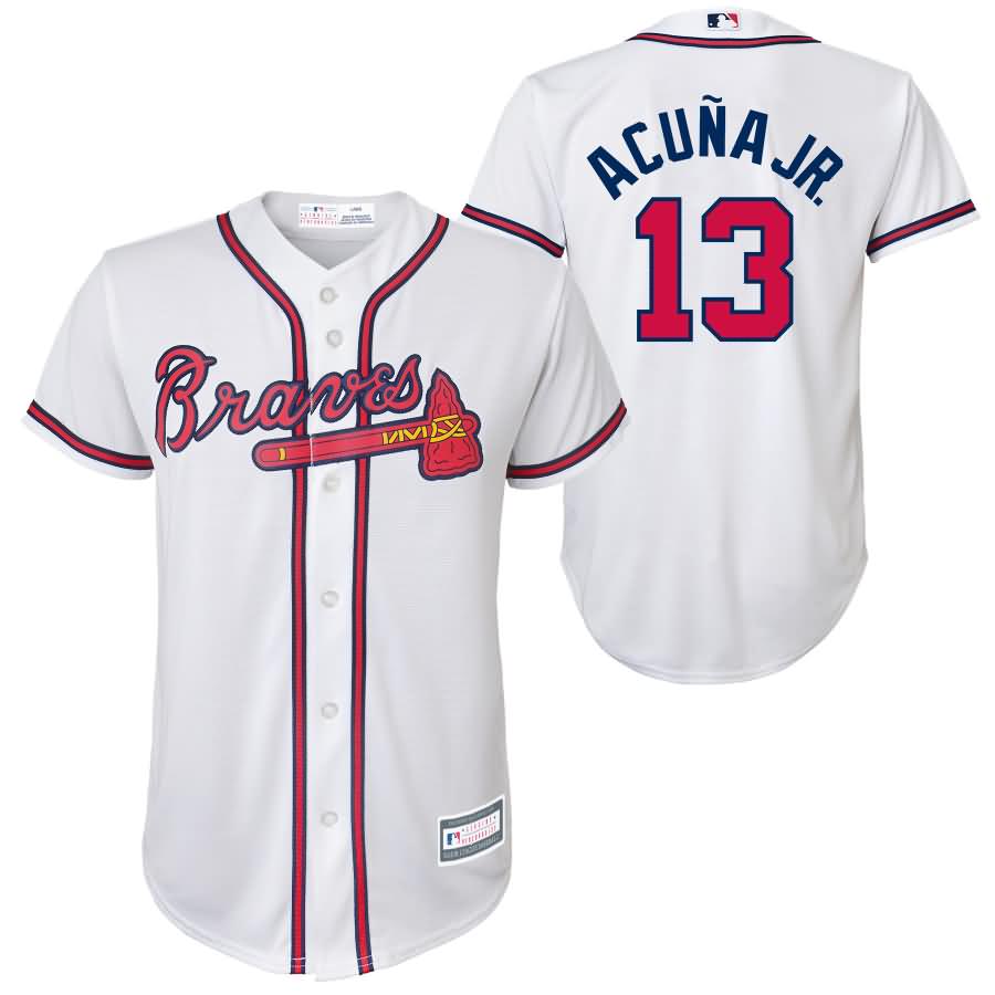 Ronald Acu?a Jr. Atlanta Braves Majestic Youth Replica Player Jersey - White