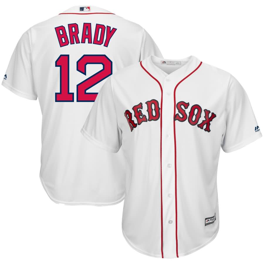 Tom Brady Boston Red Sox Majestic x MLB Crossover Cool Base Player Jersey - White