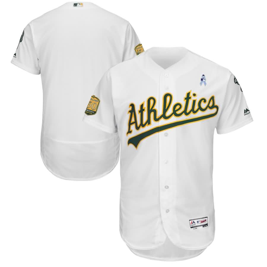 Oakland Athletics Majestic 2018 Father's Day Home Flex Base Team Jersey - White