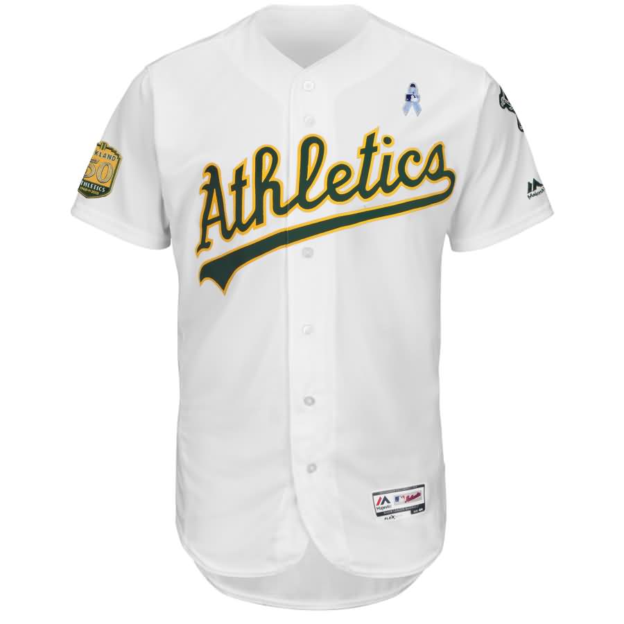 Oakland Athletics Majestic 2018 Father's Day Home Flex Base Team Jersey - White