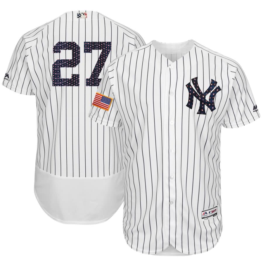 Giancarlo Stanton New York Yankees Majestic 2018 Stars & Stripes Flex Base Player Jersey - White