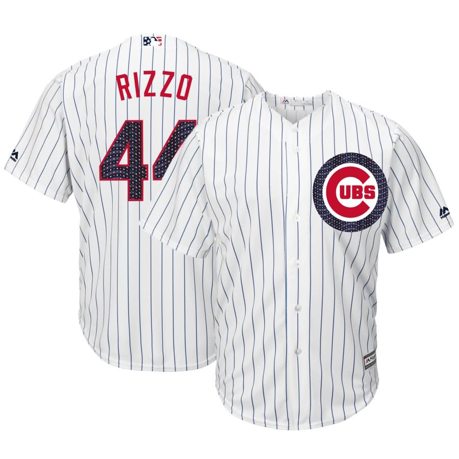 Anthony Rizzo Chicago Cubs Majestic 2018 Stars & Stripes Cool Base Player Jersey - White