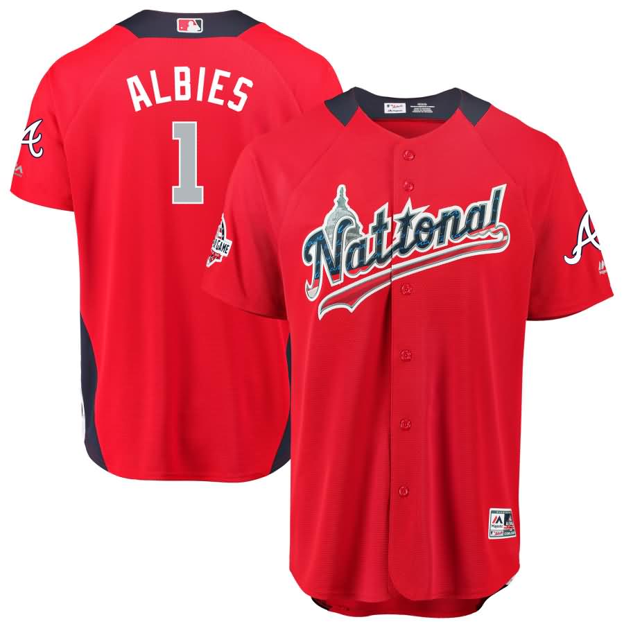 Ozzie Albies National League Majestic 2018 MLB All-Star Game Home Run Derby Player Jersey - Red