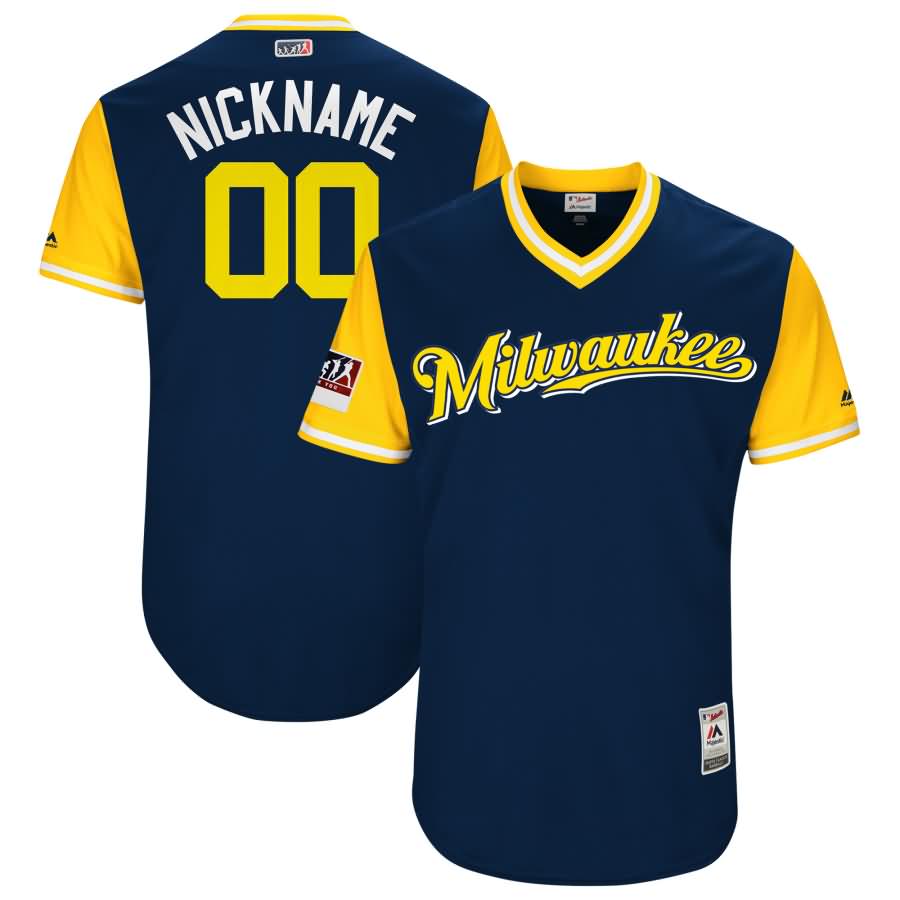 Milwaukee Brewers Majestic 2018 Players' Weekend Authentic Flex Base Pick-A-Player Roster Jersey - Navy/Yellow