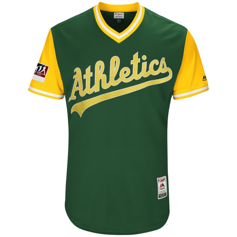 Oakland Athletics Majestic 2018 Players' Weekend Authentic Flex Base Pick-A-Player Roster Jersey - Green/Yellow