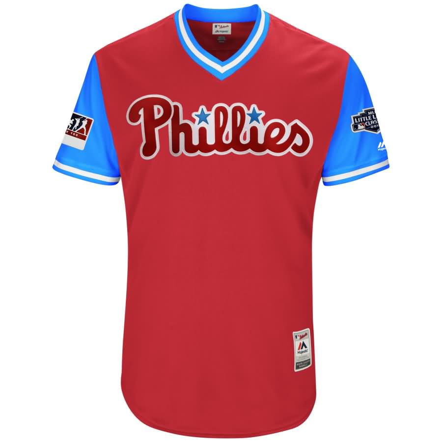 Philadelphia Phillies Majestic 2018 MLB Little League Classic Authentic Flex Base Pick-A-Player Roster Jersey - Scarlet/Light Blue