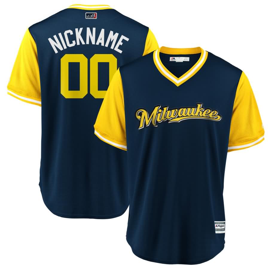 Milwaukee Brewers Majestic 2018 Players' Weekend Cool Base Pick-A-Player Roster Jersey - Navy/Yellow