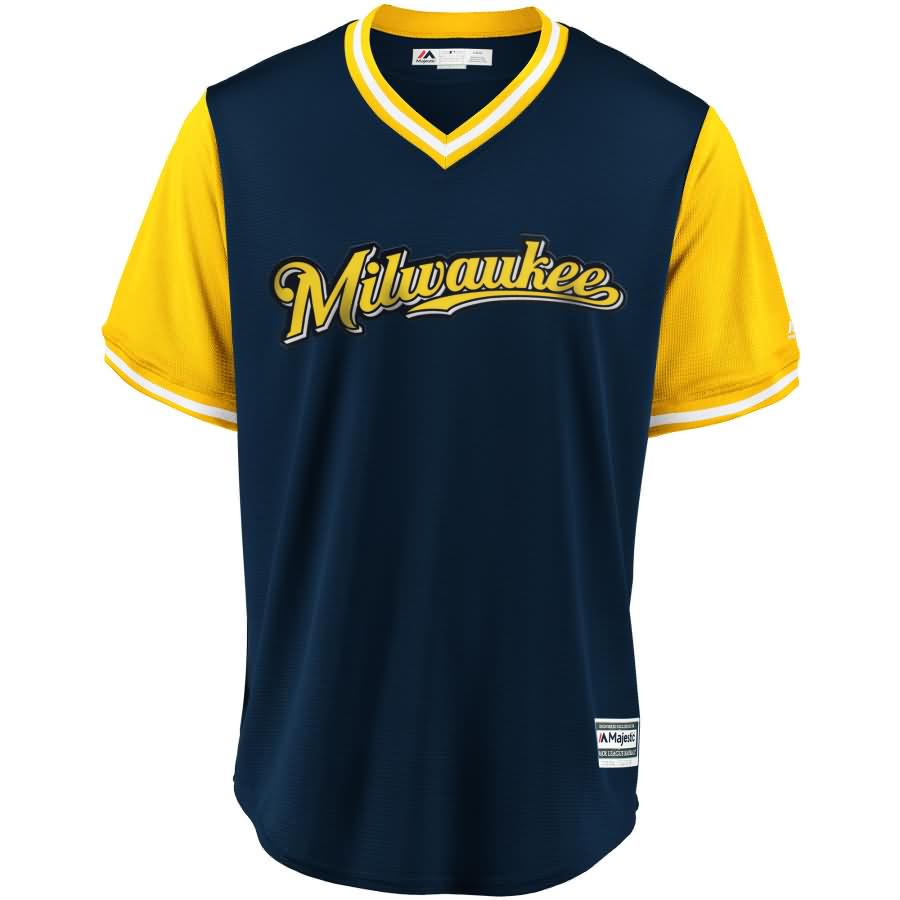 Milwaukee Brewers Majestic 2018 Players' Weekend Cool Base Pick-A-Player Roster Jersey - Navy/Yellow