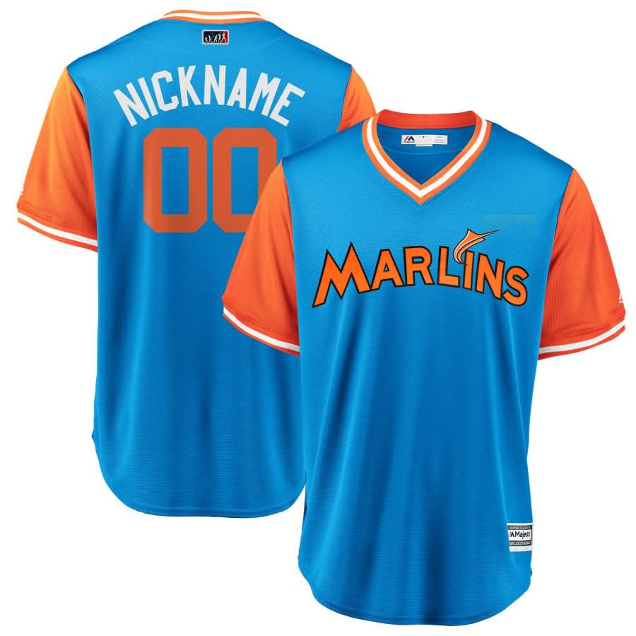 Miami Marlins Majestic 2018 Players' Weekend Cool Base Pick-A-Player Roster Jersey - Light Blue/Orange