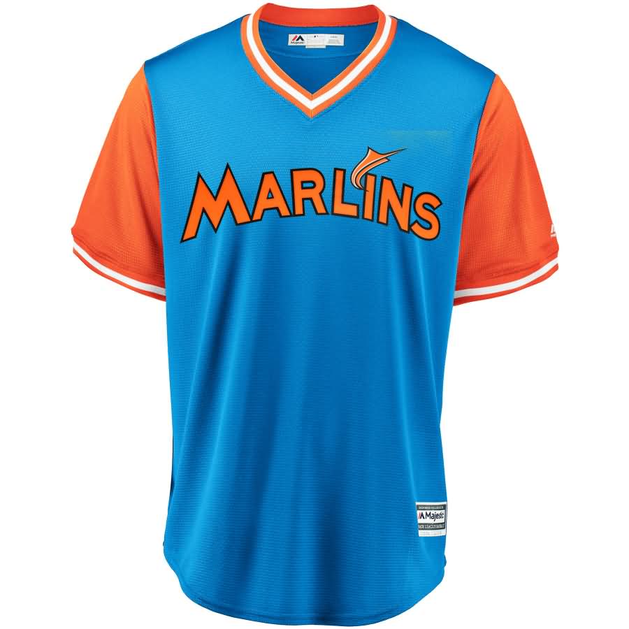 Miami Marlins Majestic 2018 Players' Weekend Cool Base Pick-A-Player Roster Jersey - Light Blue/Orange