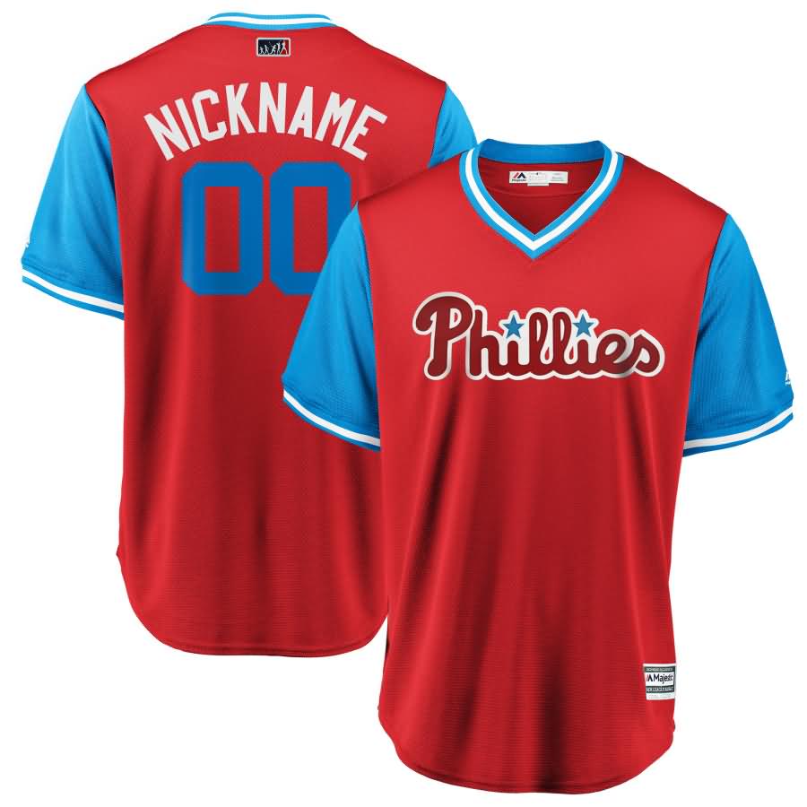 Philadelphia Phillies Majestic 2018 Players' Weekend Cool Base Pick-A-Player Roster Jersey - Scarlet/Light Blue