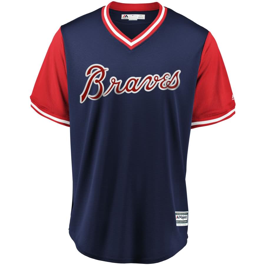 Ronald Acuna Jr. "Sabanero Soy" Atlanta Braves Majestic 2018 Players' Weekend Cool Base Jersey - Navy/Red