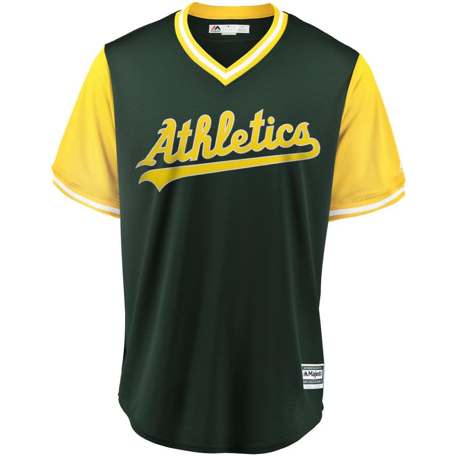 Josh Phegley "PTBNL" Oakland Athletics Majestic 2018 Players' Weekend Cool Base Jersey - Green/Yellow