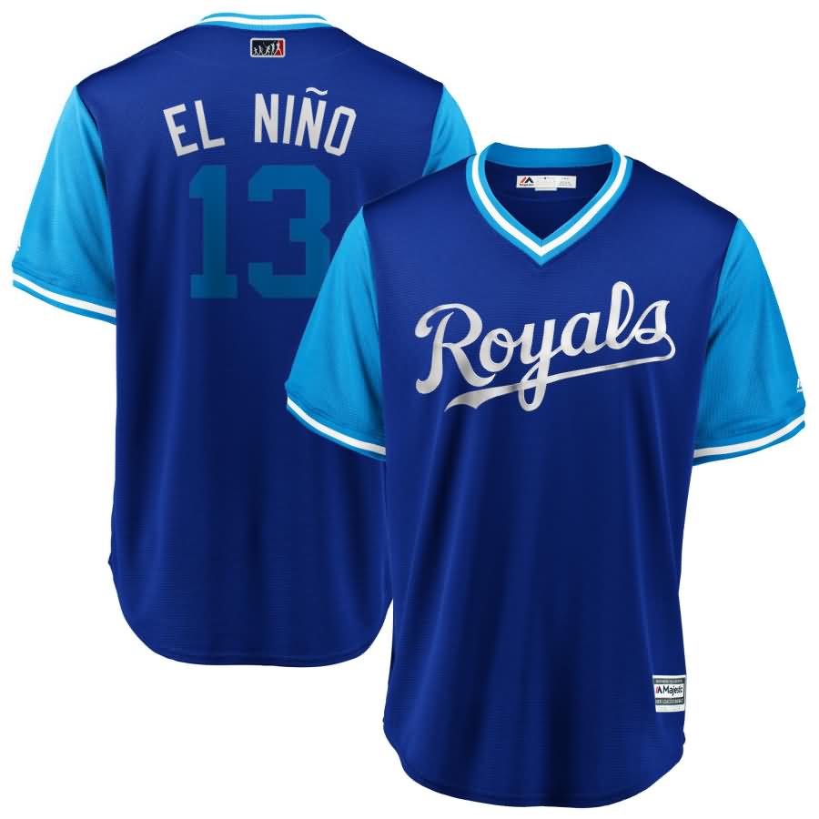 Salvador Perez "El Ni?o" Kansas City Royals Majestic 2018 Players' Weekend Cool Base Jersey - Royal/Light Blue