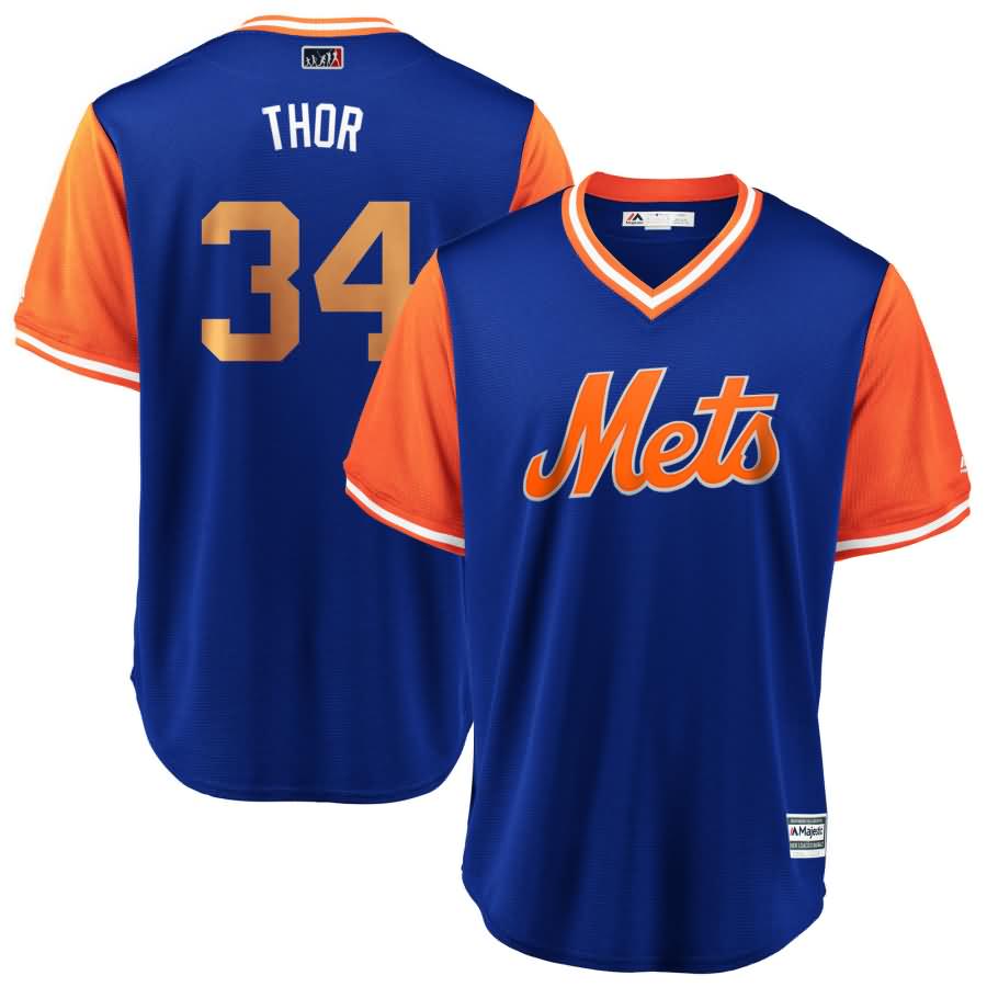 Noah Syndergaard "Thor" New York Mets Majestic 2018 Players' Weekend Cool Base Jersey - Royal/Orange