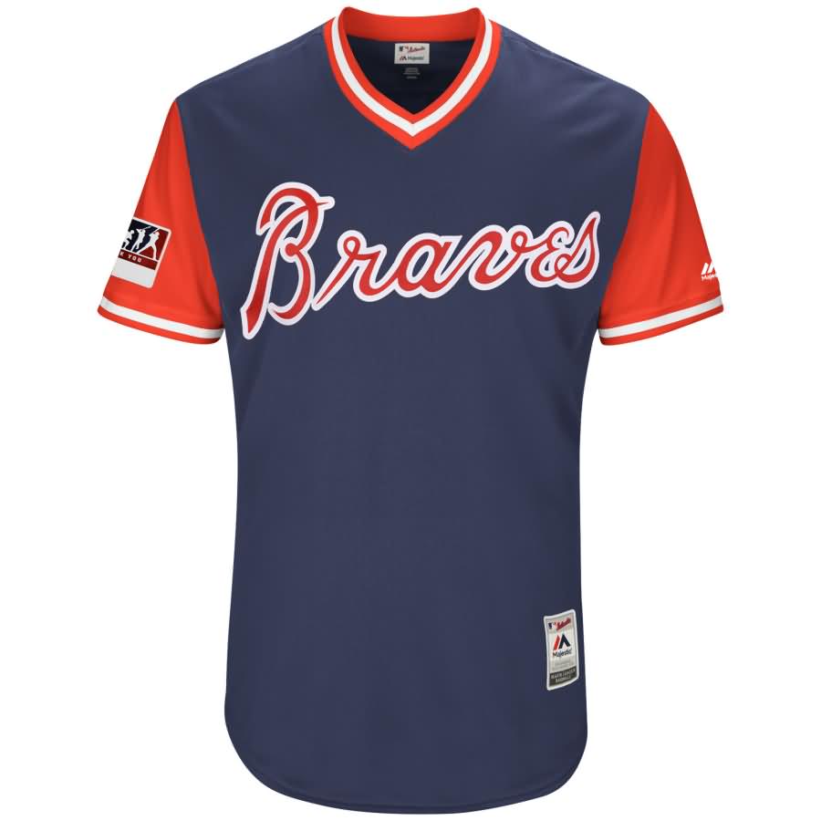 Ronald Acuna Jr. "Sabanero Soy" Atlanta Braves Majestic 2018 Players' Weekend Authentic Jersey - Navy/Red